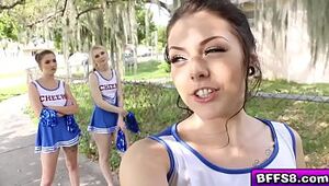 Super-fucking-hot cheerleaders group screw with their insane coach