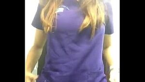 Nurse in toilette at work so super-bitch