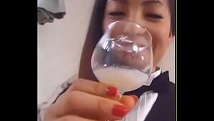 Japanese Waitress Fellatios And Cum Swallow