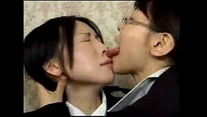 Chinese Lesbian Horny Tongue Kiss