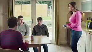 Mother Shows Of Her New Push Up Hooter-sling To Her Son's Friends(